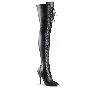Lace Up High Heel Stretch Thigh Boots